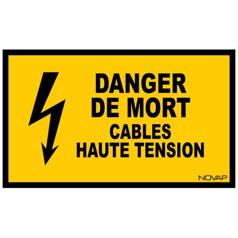 Panneau Danger de mort cables haute tension - Rigide 330x200mm - 4161310