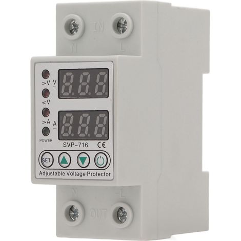 Über- und Unterspannungsschutz, Strombegrenzungsverzögerung, einstellbares intelligentes selbstrückstellendes Gerät, AC220V 40A (1‐40A Überstrom) (1/5)