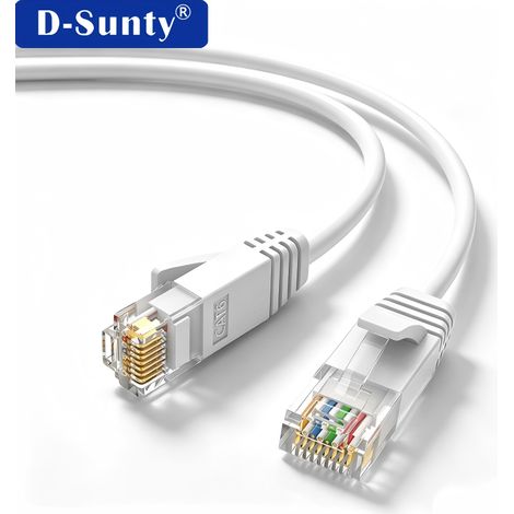 Câble Ethernet Cat6 blanc de 0,5 m – Câble réseau Gigabit 1000 Mbps jusqu'à 250 MHz – pour PC, routeur, modem, imprimante, Xbox et PS4 (1/3)