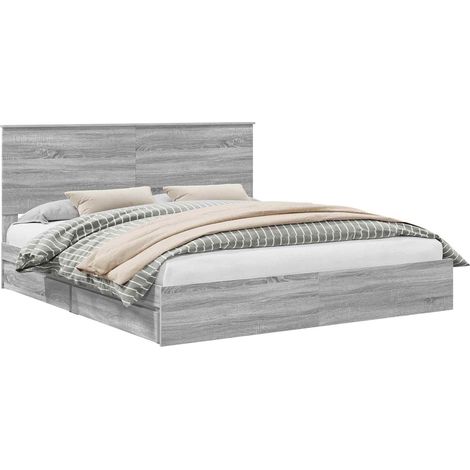 Maison Exclusive - Aufbewahrungsbett Graues Sonoma 200 x 200 cm H