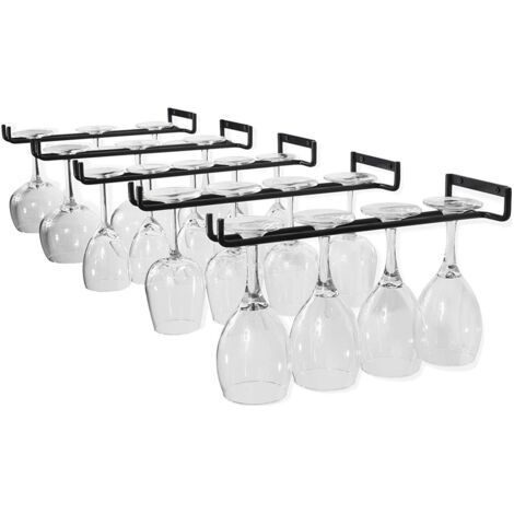 Hängendes Glasregal – Weinglasregal mit 5 Schienen für 13–18 Gläser, 30 cm x 5 cm x 2 cm