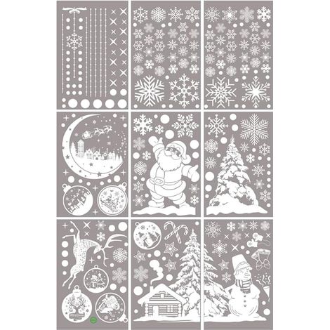 260 Pcs Nepfaivy Stickers Autocollant Noel Fenetre Blanc Stickers Noel Vitre Réutilisable Noël Autocollant pour Fenetre Sapin Flocons de Neige Decoration Noel Interieur Maison Vitrine Verre (1/5)