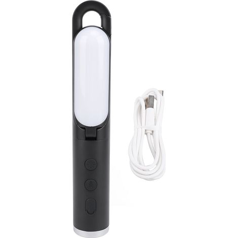 Lanterne de camping pliable, lampe torche rechargeable USB, lampe de tente multifonction avec crochet pour les pannes de courant, usage intérieur et extérieur, noir (1/5)