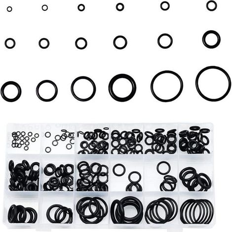 125PCS 18 Tailles Kit Joint Torique Assortiment en Caoutchouc, 3mm-22mm Joint d'Étanchéité Joints Toriques Universel Assortiment, Réparation de Véhicule Climatisation Robinetterie (1/4)
