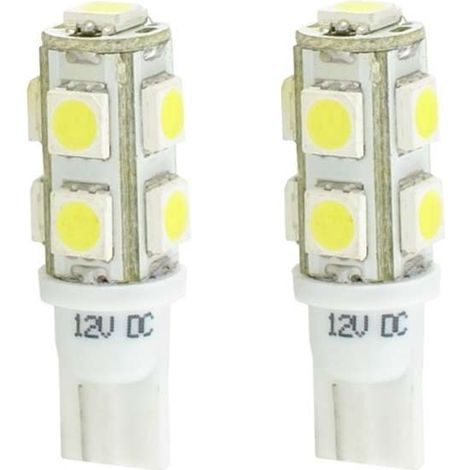 2x ampoule LED blanc 12V T10 W2,1x9,5D 2,16W 9x SMD 5050 voiture remorque moto camion