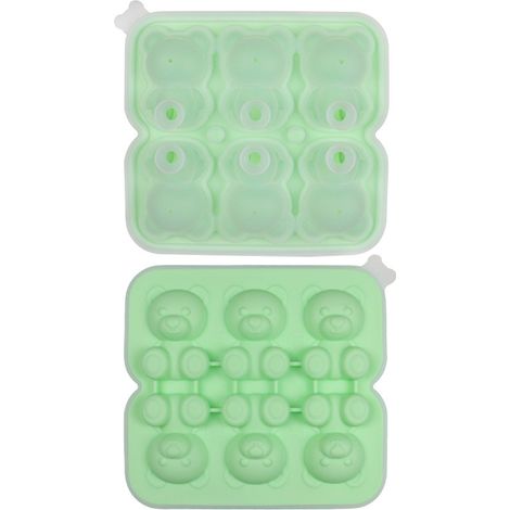 Moule à Glaçons en Silicone Forme Ours - Moule à Glace Sphérique pour Sorbet et Crème Glacée, Accessoire de Cuisine Tendance Réseaux Sociaux, Vert Fruit (1 Pièce)-lsw (1/2)