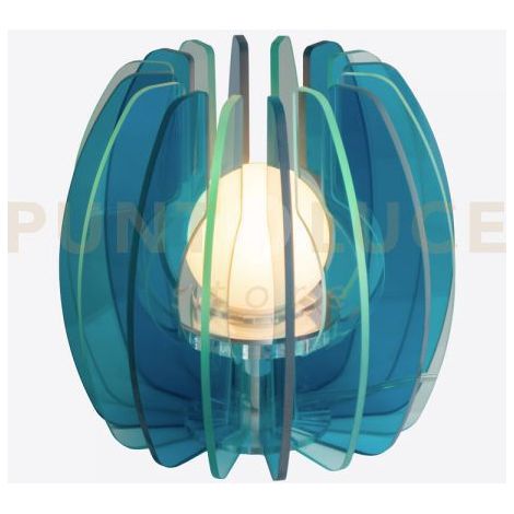 LAMPADA PICCOLA IRIDE IN CRISTALLO ACRILICO 1 LUCE ATTACCO E14 BLU