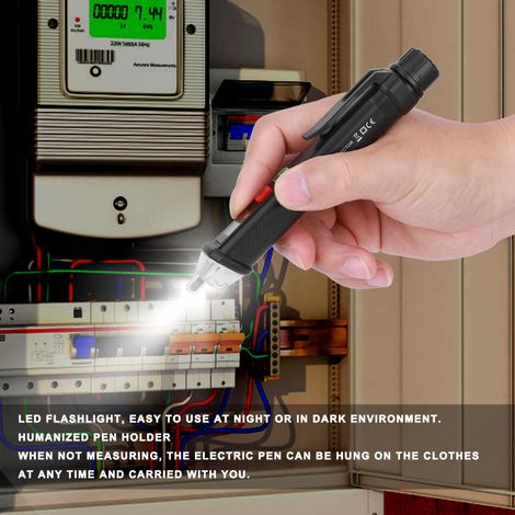 VD410A Berührungsloser digitaler Spannungsprüfer, 12V-1000V AC Induktiver Tester mit Taschenlampe (1/5)