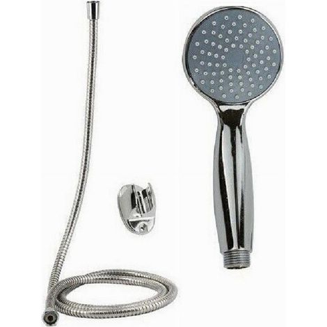 Trade Shop - Kit De Ducha De Mano Redondo Rociador De Bañera Con Encaje De Mano Soporte De 1,8 M 69114 - (1/2)