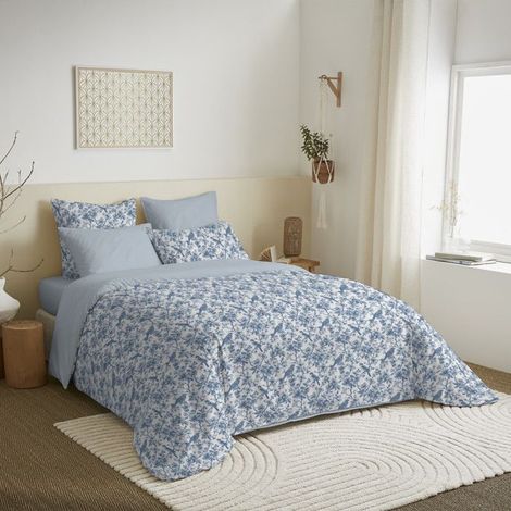 Pack complet housse de couette - Bérengère - King Size - 100% coton - 6 pièces - Réversible