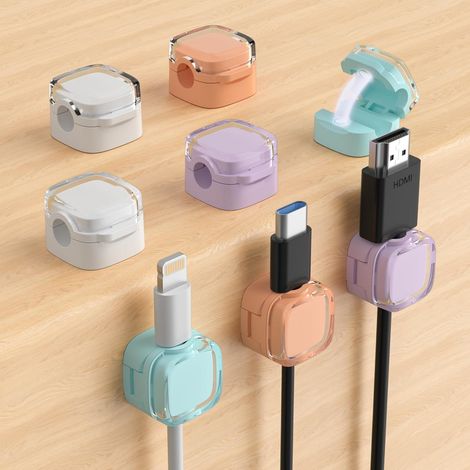 Lot de 3 clips magnétiques pour câbles, support de câble ajustable pour une gestion optimale des câbles sous le bureau,organisateur (1/5)
