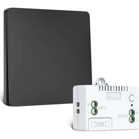 Lot d'interrupteurs sans fil 230 V - Sans batterie - Interrupteur cinétique sans fil - 230 V - Étanche - Avec télécommande pour lampe, jardin et maison (1, blanc) (1/5)