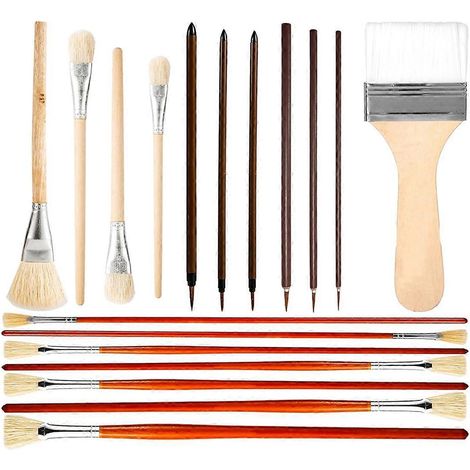 18-teiliges Set Keramikglasurpinsel für Acryl- und Ölmalerei auf Keramik