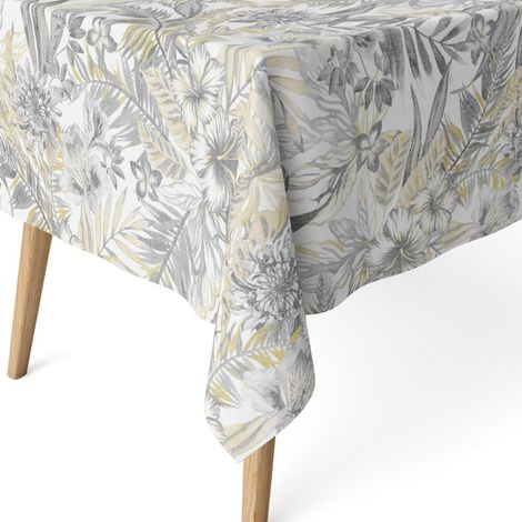 Nappe Anti-Taches pour Table rectangulaire Taille 180 x 140 cm Nappe Anti-Taches Toucher Extra Douce et imperméable, Couleur Grise, Danube Gris (1/5)