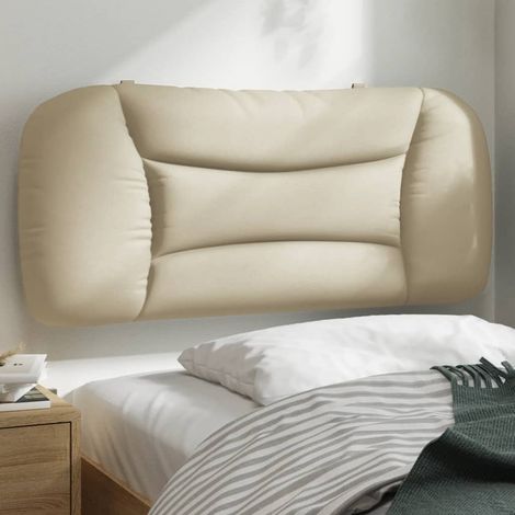 Cabecero de cama acolchado Hvar tela crema 90 cm vidaXL (1/5)
