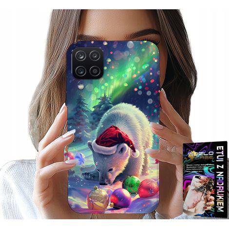 Custodia per Samsung Galaxy A22 5G - Custodia con orsetti e palline di Natale + lamina (1/5)