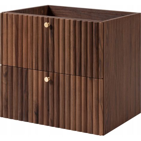 Meuble sous vasque suspendu BELLO noyer foncé 60 cm (1/5)