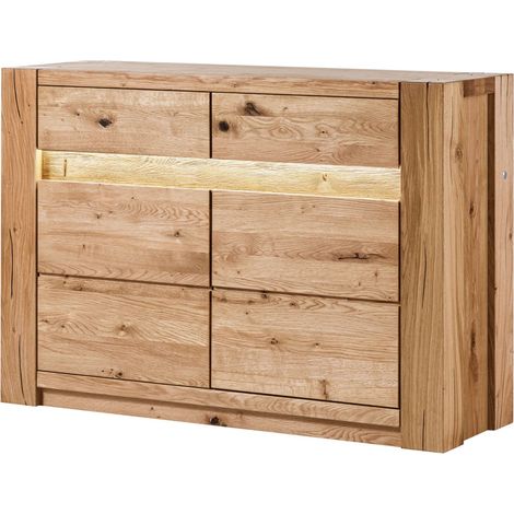 Sideboard Wildeiche 123x40x85 beige geölt KENT 230