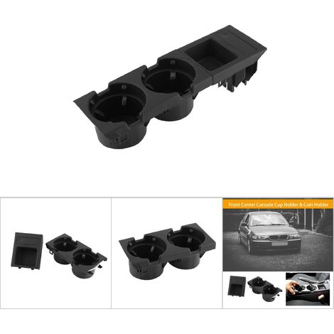 Porte-gobelet et porte-monnaie pour console centrale BMW E46 1998-2004, noir intérieur. (1/5)