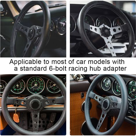 MOMO Prototipo 14-Zoll-Lederlenkrad mit grauen Ziernähten im Innenraum und schwarzem Kranz (Automobilmodifikation)