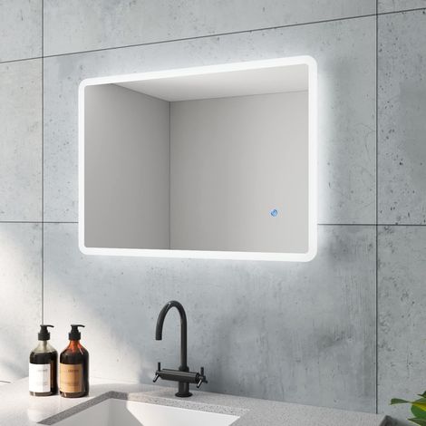 LED Badezimmerspiegel 70x50cm Touch-Schalter Energiesparend Wandspiegel (1/5)