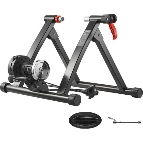 Home Trainer Vélo Magnétique Pliable 6 Niveaux pour Vélo 26-29 Pouces et 700C Noir (1/5)