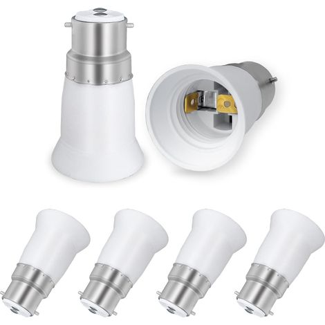 Lot de 6 Adaptateurs B22 vers E27 Conversion Baïonnette à Culot Vis pour Ampoules LED, Incandescentes et Halogènes (1/5)