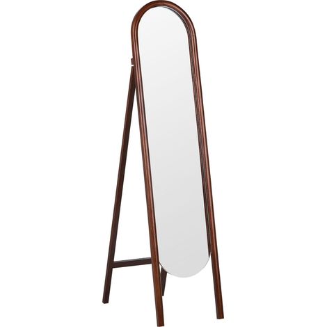 Standing Mirror CHELLES 150 cm Paulownia Wood Dark Brown
