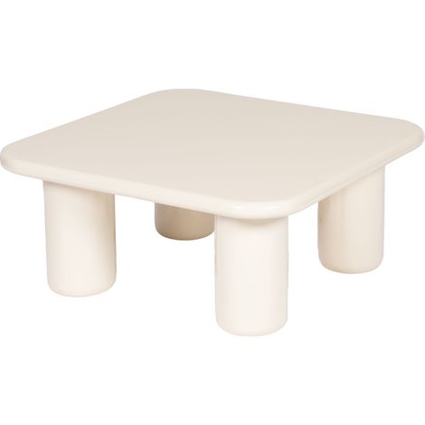 Amadeus - Table basse carrée écru effet bois 80 x 80 cm Irving (1/4)