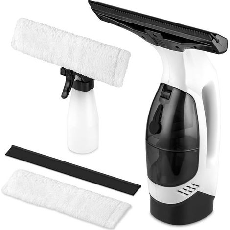 1 nettoyeur de vitre électrique, sans fil avec raclette 280 mm, réservoir 200 ml, pour fenêtres, miroirs et cabines de douche