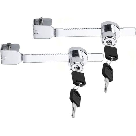 Serrure coulissante à clés multiples, pour vitrine, vivarium, terrarium, porte vitrée, verrou (Argent)-AquaForge (1/5)