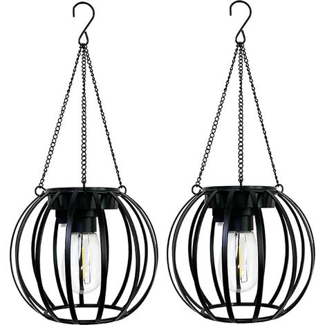 Lanternes solaires d'extérieur, lanternes solaires en métal, lampes solaires suspendues d'extérieur plus lumineuses (1/5)