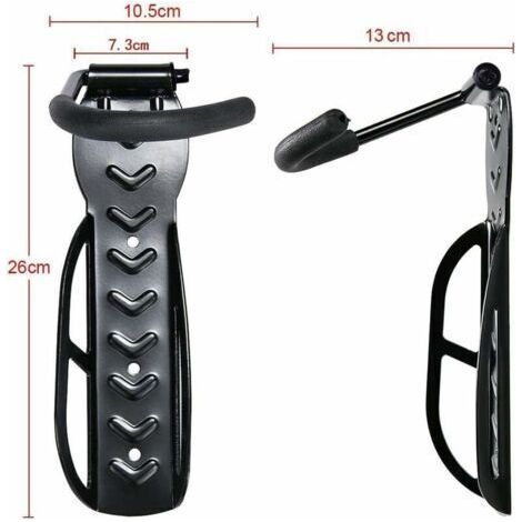 NALOOKAMIC  2 Pièces Support Velo Mural, Râteliers à Vélo, Porte Vélo Mural, Vélos Supports Muraux avec Accessoires, Crochet pour Vélo, Range Velo Rangemen Noir