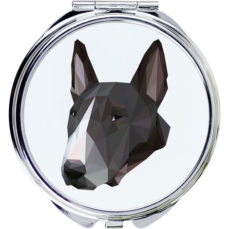 Bull Terrier, Bull Terrier - specchio con foto e scritta geometrica di Art-Dog (1/3)