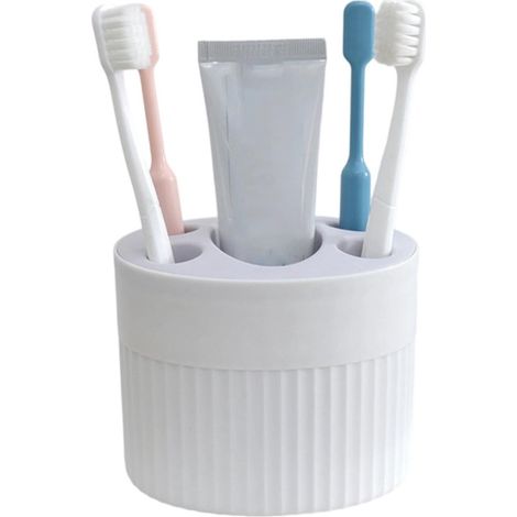 Zahnbürstenhalter fürs Badezimmer, Halter für Zahnbürste und Zahnpasta (weiß, 1 Stück) (1/4)