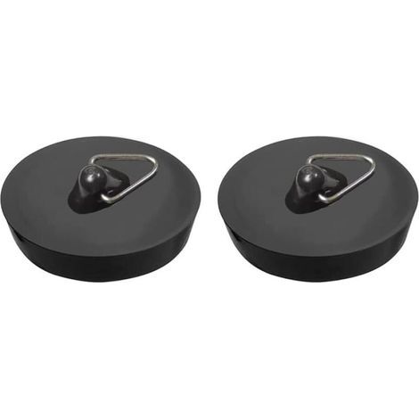 Stück (schwarze) Gummi-Spülbeckenstöpsel, Küchenspülenstöpsel, Gummi-Spülbeckenstöpsel mit Aufhängering, für Badewanne, Küche, Badezimmer (1/5)