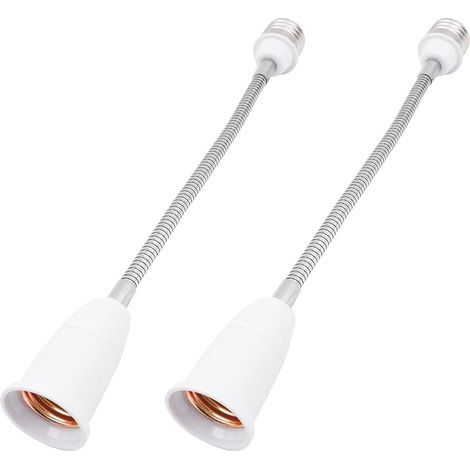 Lot de 2 adaptateurs d'extension flexibles en col de cygne E27 pour extension d'ampoule - 28 cm (1/5)