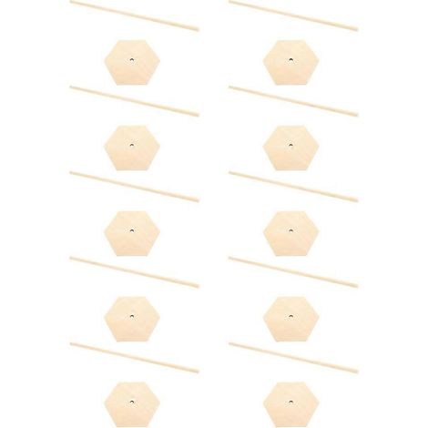 Support en bois, présentoir mural, décoration de table pour anniversaire d'enfant ou mariage, hexagone avec piquet. (1/5)