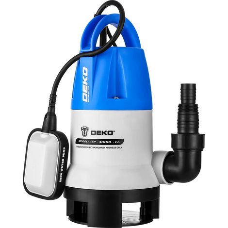 Pompe Submersible 400W 8000L/H, Pompes Portable à Eau pour Vidanger une Piscine, Pompe de relevage pour Eau Claire et Eau Sale pour Étang de Jardin, Piscines et Fossés + Interrupteur Flottant (1/5)
