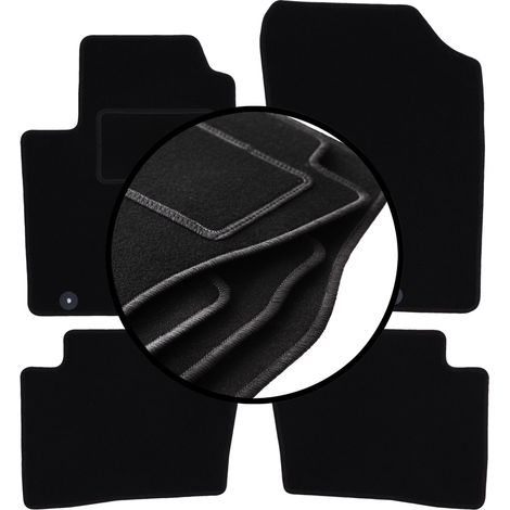 Jeu complet de tapis de sol en velours pour : Kia Rio II DE hatchback (2005-2011)