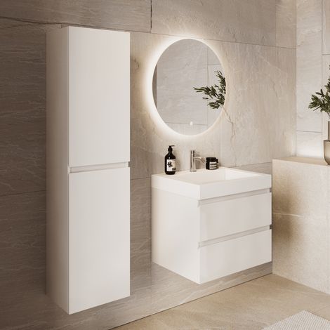 LOMAZOO Ensemble meuble de salle de bain Azuro 60 cm - Blanc (1/5)