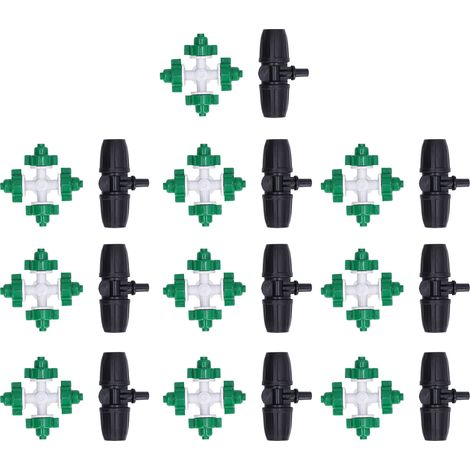 Buse de brumisation en plastique, Kit d'accessoires de pulvérisation croisée d'atomisation pour l'irrigation, 10 ensembles