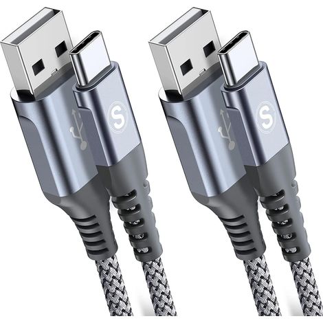 Câble USB C [2M,Lot de 2] Câble USB Type C Charge Rapide Nylon Câble pour i Phone 17 16 15 Pro Max,Samsung Galaxy S26/S25/S24/S23/S22/S21/S20/S10, so ny Xperia, Huawei P50/P40,Xiaomi,Google Pixel, LG (1/5)