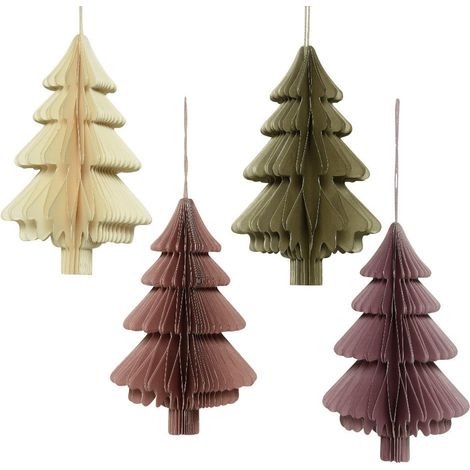 Kaemingk Weihnachtshänger Baum aus Papier 15 cm Christbaumschmuck