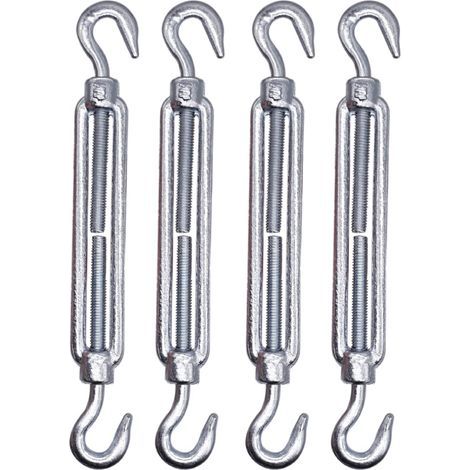 Lot de 4 tendeurs de câble M6 réglables avec crochet et crochet - Tension de câble (4 pièces, M6) (1/3)