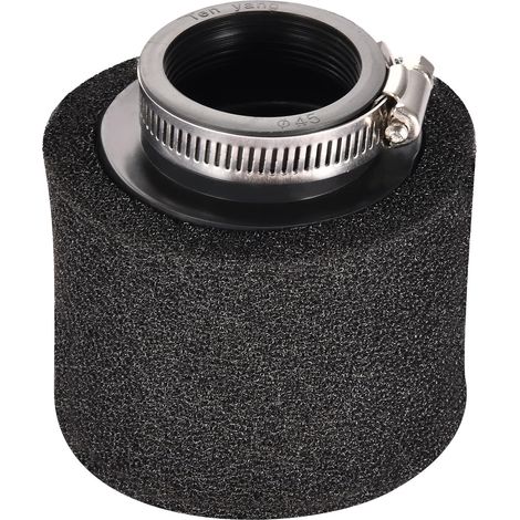 Filtre à Air 45 mm - Double Mousse de Nettoyage - Noir - Bouche Droite - Pour Moto 50-125 cc, Kart, VTT, Quad, Scooter, Course (1/5)