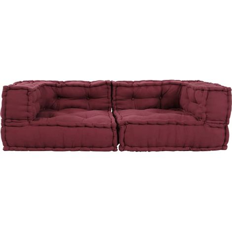 Canapé modulaire 2 places marron 140x70x36 tissu CFW897692 (1/5)