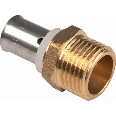 Raccordo maschio fisso multistrato in ottone nichelato 26x34/20mm