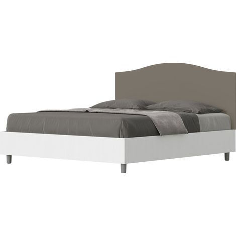 Letto Matrimoniale 160x200 cm con Rete Grace Cappuccino (1/4)