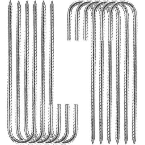 argent Piquets de fixation sol XL, Sardines, Lot de 10, galvanis, tente, 30 cm, Acier lectrozingu (1/4)